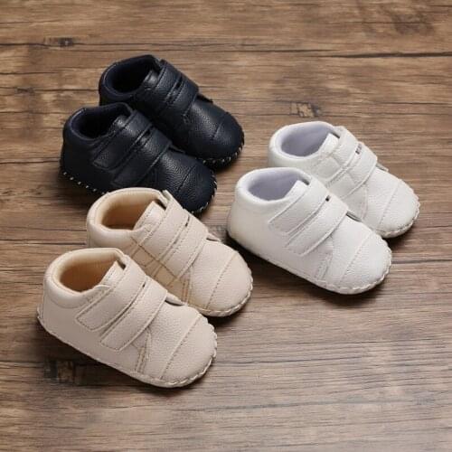 Boy girl newborn baby infant artificial PU leisure first walker toddler shoes