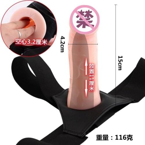 Adjustable Strap On Dildo Suction Cup Hollow Condom Strap-On Penis Extension Sleeve Dildos Pants Sex Toys for Adults Couples
