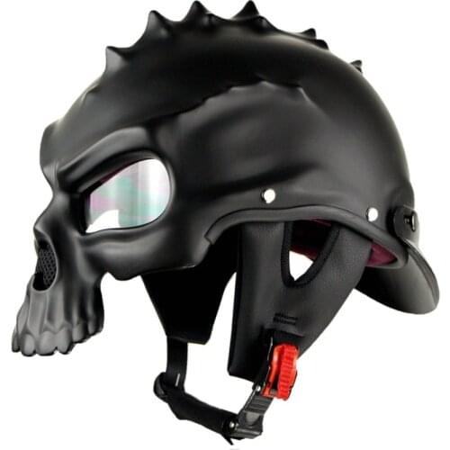 Personality skull helmet motorcycle half helmet men and women personality Genie motorcycle helmet summer helmet