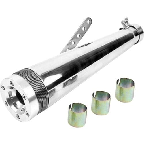 45mm Motorcycle Muffler Exhaust Pipe Universal for Harley With 3 adapters