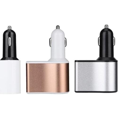 Universal Dual Port 3.1A USB Car Charger Adapter Cigarette Lighter LCD Voltage Tester Port Power Socket 5V Car Charger Promotion