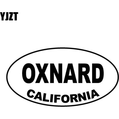 YJZT 14.6CM*7.8CM OXNARD CALIFORNIA Oval Vinyl Decal Car Sticker Black Silver C10-01611