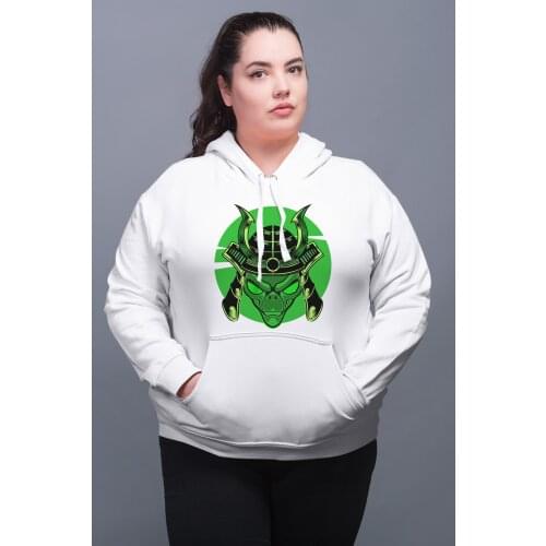 Angemiel Wear Samurai Alien White Women 'S Hooded Sweatshirt