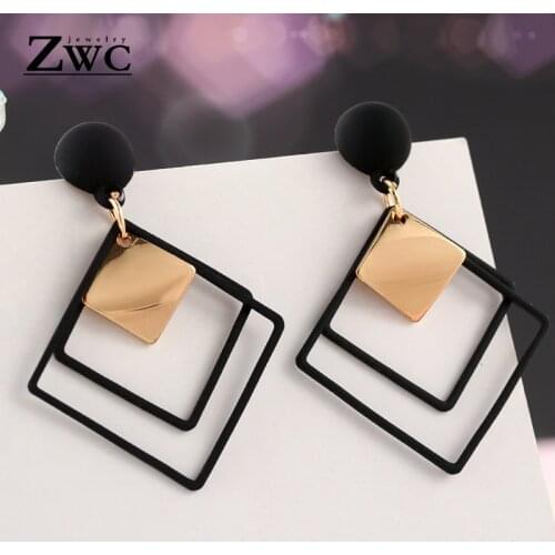 ZWC Fashion New Womens Acrylic Drop Earrings Hot Selling Long Dangling Earrings Gift For Women Party Wedding Jewelry Brincos