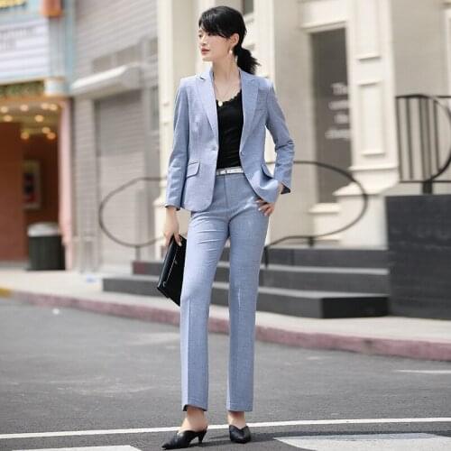 Womens suits new style professional pants suit female bamboo section linen pattern waist fashion small suit jacket two-piece