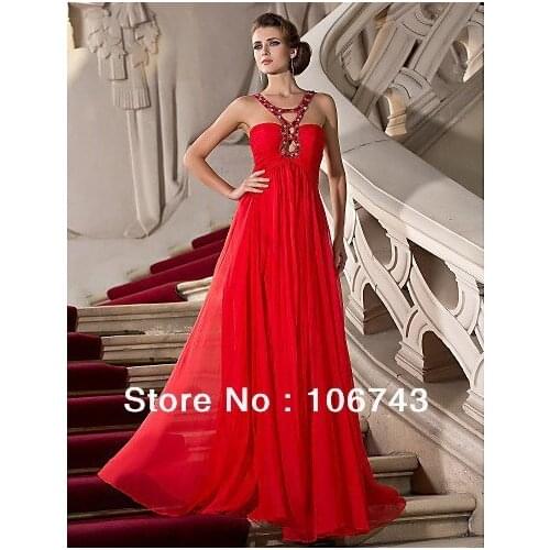 Free shipping 2016 Party Prom gowns red long dress plus size maxi formal dresses floor length unique Evening dresses crystal