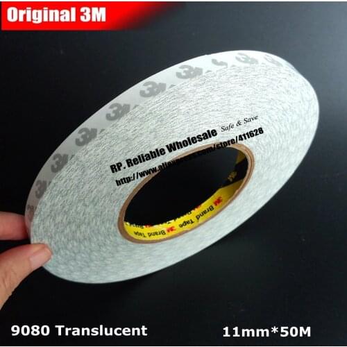11mm * 50 Meters) 3M 9080 Widely Using Translucent Double Sided Adhesive Tape for LED Strip, Phone PC Panel LCD Screen Repair