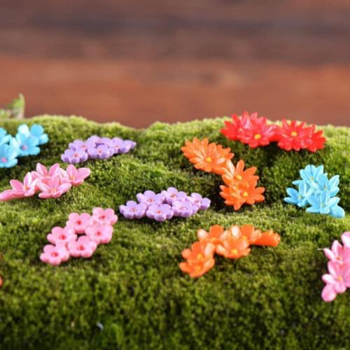 2Pcs Miniature Garden Cute Moss Flower Fairy Garden Micro Landscape Resin Decor Craft Home Fairy Garden Supplies