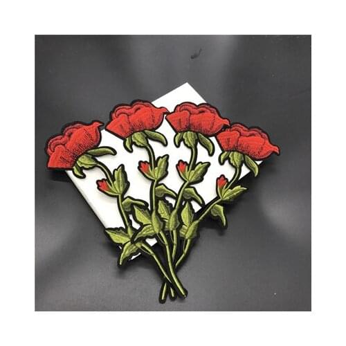 20pcs Rose Flower Dress Patches For Clothing Embroidered Iron On Patch Jacket Jumpsuit Jeans Patchwork Appliques parches ropa