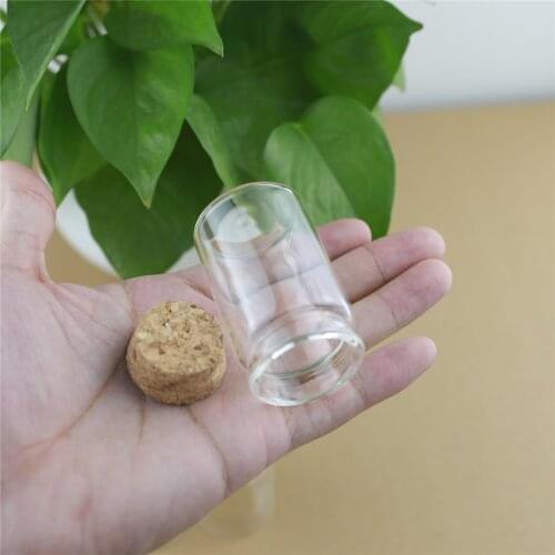 24pcs/lot 37*60mm 40ml Mini Glass Bottles Storage Jar for Spice Corks spicy Bollte Containers tiny jars Vials With Cork Stopper