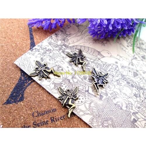 30pcs- small fairy Charms bronze tone fairy charm pendants 22x15mm