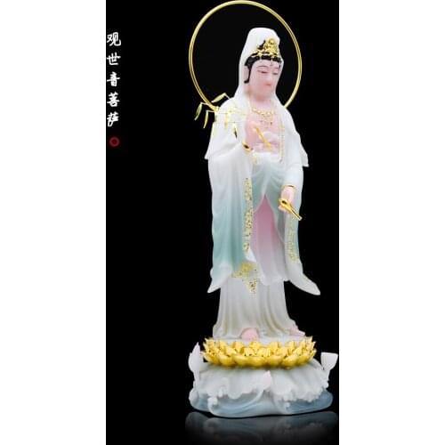 48CM large Buddhism figure jade Goddess Guan yin GOD Avalokitesvara buddha Asia HOME protection Prosperity safe FENG SHUI statue