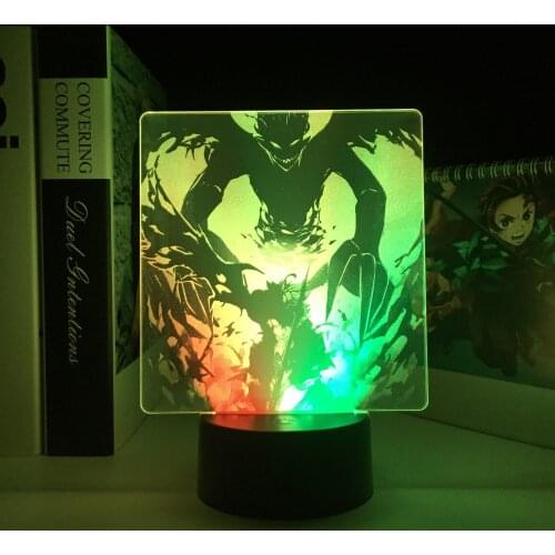 Animation Peripherals Devil With Man 3D LED Lamp Visual Illusion Acrylic Light Guide Plate for Children Festival Birthday Gifts