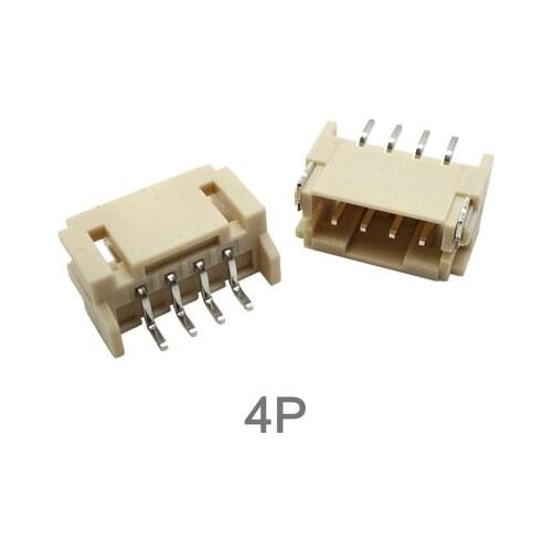 Free shipping 100PCS PH-AWT Pitch 2.0MM SMT PH2.0-4P JST Connector Horizontal Patch SMD Needle Socket 2.0-4PIN Pin Header