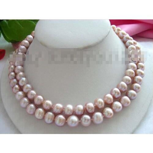 FREE SHIPPING>>>@@ > 33" Natural 11mm Purple Round Pearl Necklace ^^^@^Noble style Natural Fine jewe fast SHIPPING