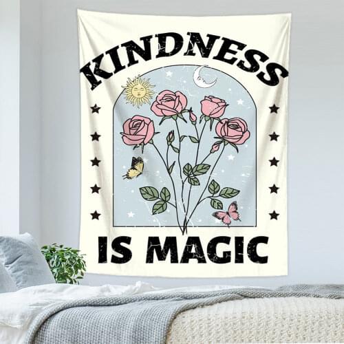 Bohemian Wall Tapestry Abstract Sun and Moon Plants Butterfly Psychedelic Tapiz Wall Hanging Hippie Room Decor Aesthetic Carpets