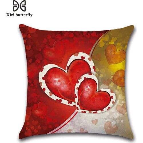 2020 Valentines Day Pillowcase Custom Love Pillow Cover Cotton Linen Cushion Cover Home Office Sofa Pillow Case 45x45cm
