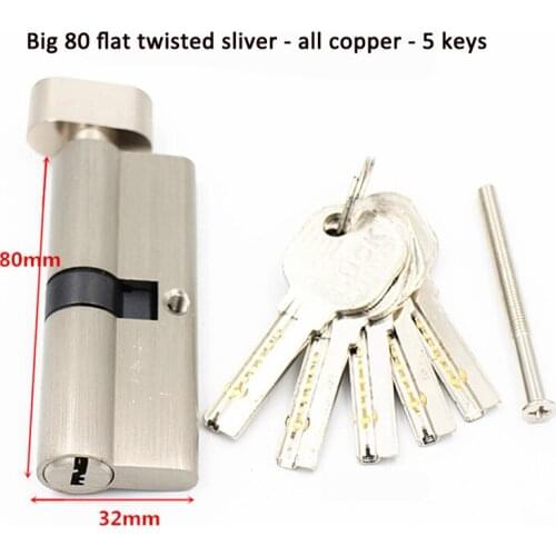 Door Locks Security Lock Cylinders 55 60 65 70 75 80mm for 35- 50mm Thickness Door lock for home Core Lock Cylinders 5Keys