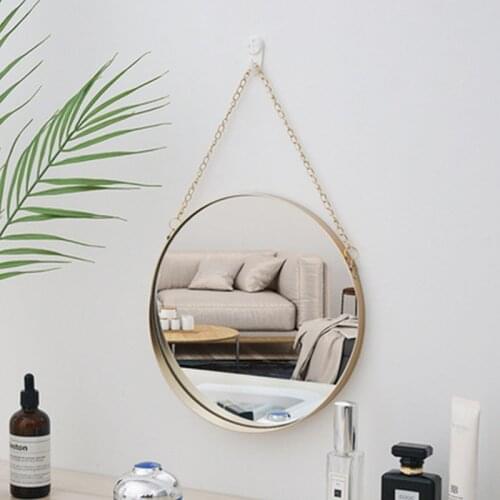 European Bathroom Mirror Wall Wear Mirror Nordic Decorative Round Mirror Wall Hanging Cosmeticmirror Round Big