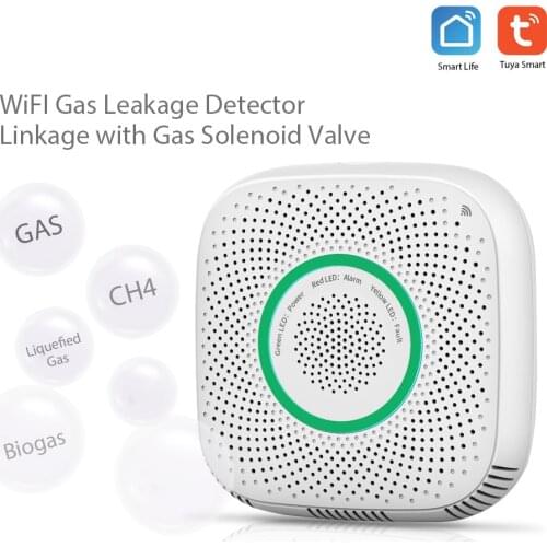 Tuya App Control Wifi Gas Detector Combustible Gas Sensor LPG Gas Detector Biogas Detector With 70dB Big Sounds Alarming Alert