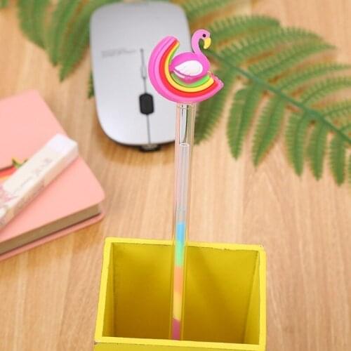 20pcs Cartoon Swan Pony Color Rainbow Highlight Gel Pens Cute Student Creative DIY Highlight Pastel Pen Drawing Tools Wholesale