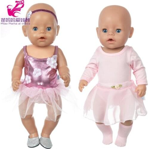 Baby Doll Silver Pink Skirt For 18" Girl Doll Ballet Dress Toys Dancing Dress