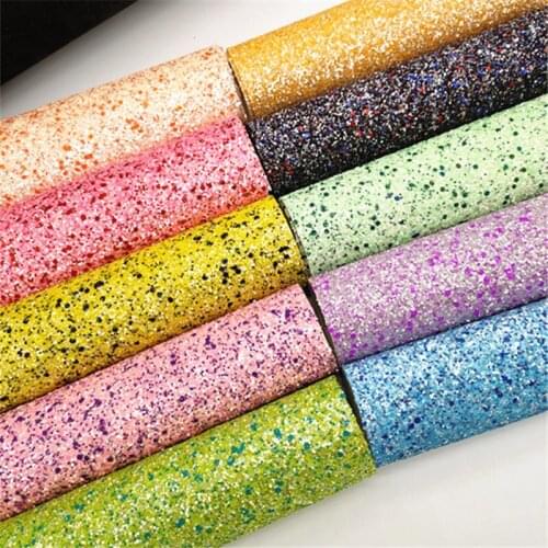 A4 sheet 20*33cm chunky glitter shiny leather sheet vinyl 1287