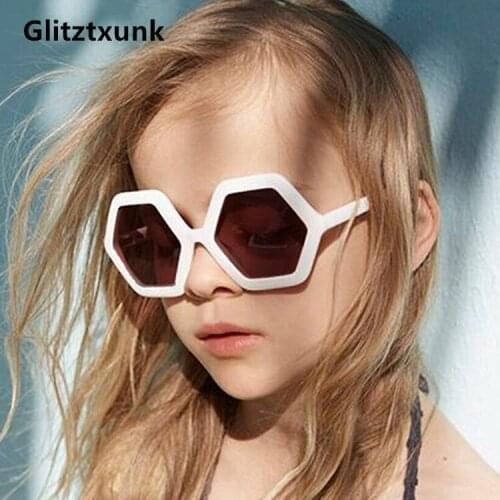 Glitztxunk Polygon Sunglasses Kids Sun Glasses Children Sun Glasses Square Baby Shading Eyeglasses UV400 Boys Girls Baby UV400
