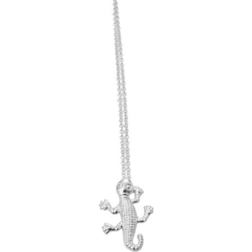 Fashion three-dimensional gecko pendant clavicle necklace Silver plated necklace for women