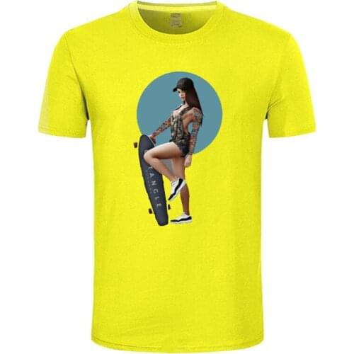 Pin up mens cotton T-shirt, beach top, casual cool, high quality, suitable for summer wear