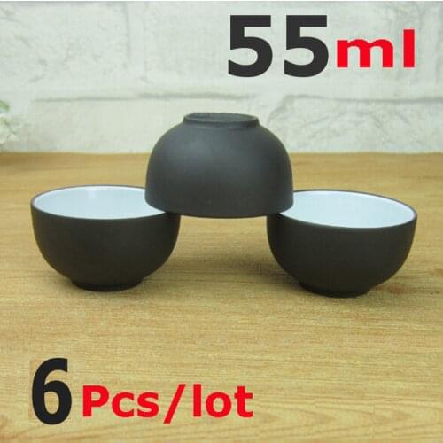 Hot Sale 6 Pcs Purple Clay Tea Cup Set Capacity 55ml Teacup Cups Ceramic Teacups Kung Fu High Quality Porcelain Gift Packed Safe