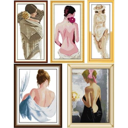 Bathing Joy Sunday Stamped Cross Stitch Kits Patterns 14CT 11CT Counted Printed Handmade Crafts Decor Embroidery Needlework Sets