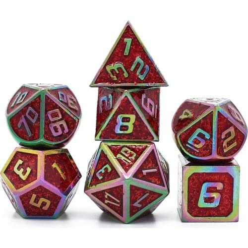 New Dice set dnd dices Scales Metal Dice 7pcs with Pouch for dice RPG MTG Board Games D4 D6 D8 D10 D12 D20 Zinc alloy dice set