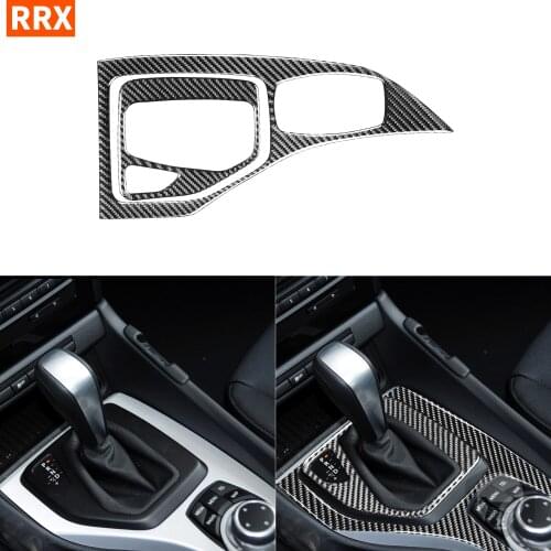 For BMW E84 X1 2011-2015 RRX Carbon Fiber Center Control Shift Panel Frame Decoration Cover Trim Styling Accessories Stickers
