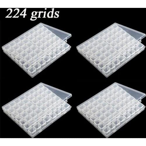 28/56/224 Slots Plastic Storage Box Diamond Painting Kits Nail Art Rhinestone Toole Beads Storage Box Case Organizer Holder Sale