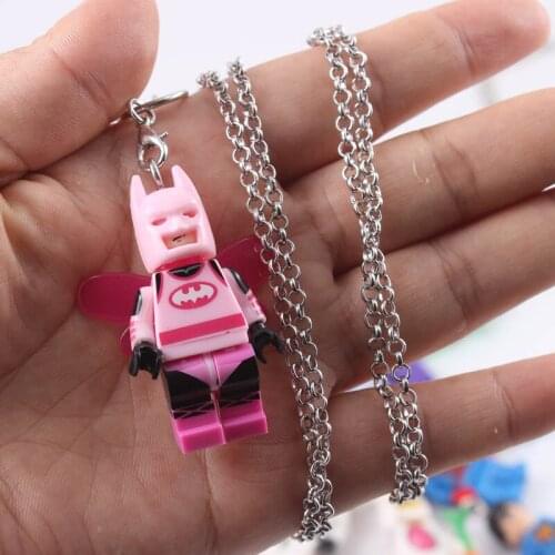 Lovely American Cinema Figures Detachable Block Necklace Chain Jewelry for Chids Boys Girls Dropshipping