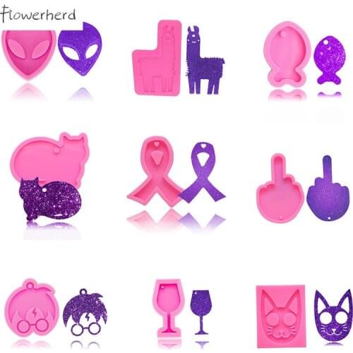 Various Shape Keychain Silicone Mold DIY Resin Mold Crystal Epoxy Mold Chocolate Tag Cake Decoration Kit