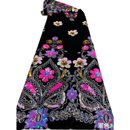 SJ Lace African French velvet Lace Fabric 2021 High Quality Lace Nigerian Sequence Net Lace Material For Women Sewing zx3-34