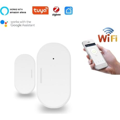 Tuya Zigbee Smart WiFi Door Window Sensor Door Open / Closed Detector Wifi Home Alarm Compatible With Alexa Google Home Need Hub