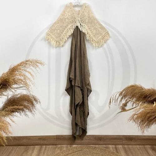 Vintage Embroidery Boho Cotton Photo Shoot Little Girl Robe Kid Dress Evening Party Costume for Children Photography Accessories