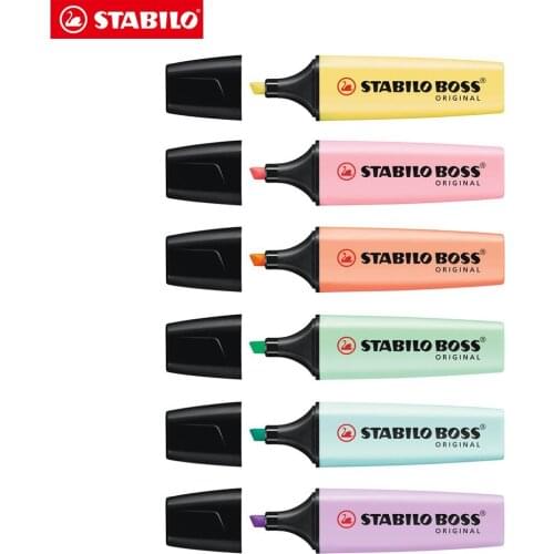 1pc Stabilo BOSS 70 Highlighter 6 Pastel Colors Text Markers Macaron Style Odorless Ink School Stationery