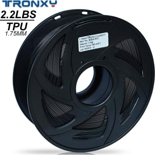 TRONXY Vacuum Sealed Flexible TPU 3D Printing Filament 1.75mm 1kg 2.2lb Spool Dimensional Accuracy +/- 0.05 mm 8 Color to Choose