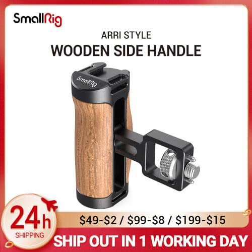 SmallRig Vlogging Camera Rig Universal Hand Grip DSLR Camera Wooden Mini Side Handle ( ARRI-Style Mount ) 2914