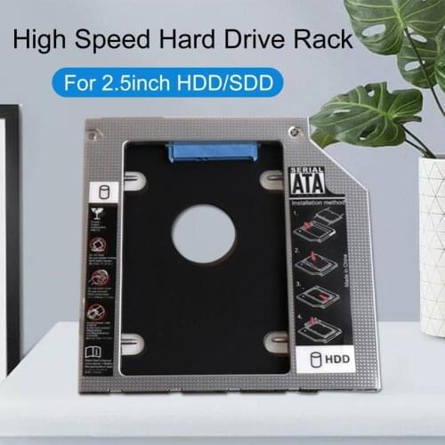 Universal Aluminum 2nd HDD Caddy 9.5 12.7mm SATA 3.0 Hard Disk Drive Box Optibay Enclosure 2.5 SSD For Laptop DVD-ROM