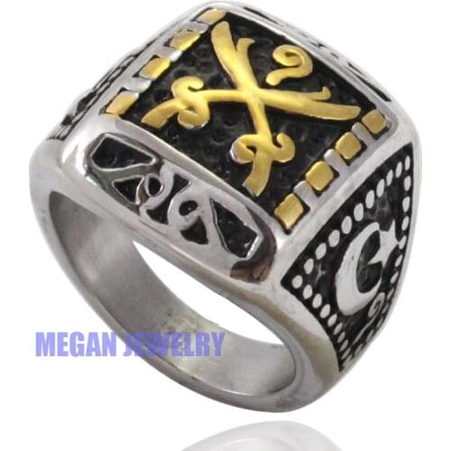 High quality Zulfiqar Sword of Imam Ali stainless steel ring ,Muslim / Islamic Turkish Crescent Moon & Star Ring