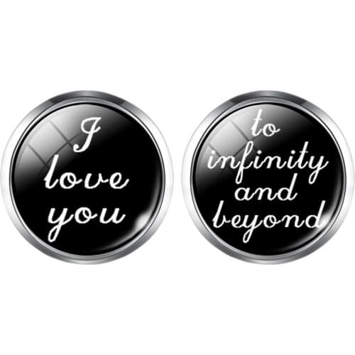 I Love You Letter Cufflinks for Boyfriend Lover Simple Style Black Cool Shirt Cuff Button Fashion Jewelry Wedding Gifts for Men