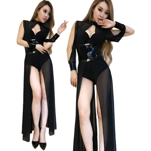 Jazz New Fashion Leotard Women Dj Female Singers Dress stage Nightclubs DS Performance Bodysuit Clothing Bar Bra costume Y10611