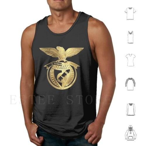 Gold Tank Tops Vest Sleeveless Gold Football Club Fan Art Eagle Lisboa Lisbon Sports Football Fan Portugal Porto