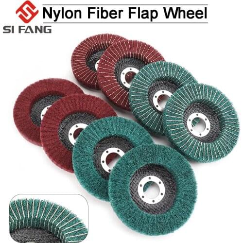 1/5/10Pcs 4.5" 115mm Nylon Fiber Flap Wheel Disc 120/240/320Grit For Angle Grinder Dremel Accessories