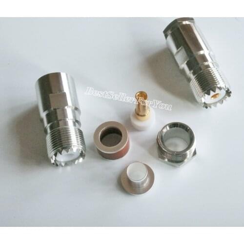 1Pcs UHF Female SO239 SO-239 Clamp For RG8 RG213 RG165 LMR400 Cable RF ConnectorBrass